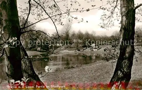 AK / Ansichtskarte Werne__Lippe_Muenster_Westfalen Partie im Stadtpark 