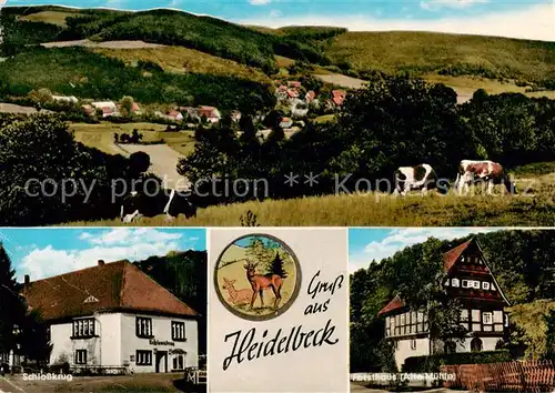 AK / Ansichtskarte 73832658 Heidelbeck Panorama Schlosskrug Forsthaus Alte Muehle Heidelbeck