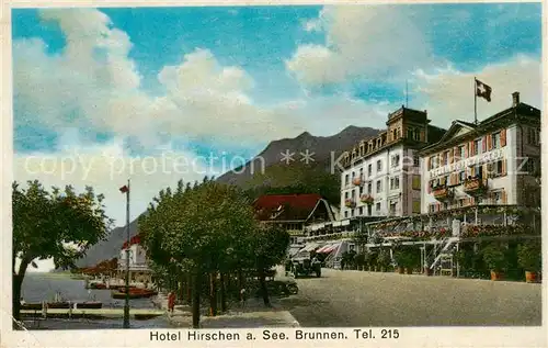 AK / Ansichtskarte Brunnen_SZ Hotel Hirschan am See Brunnen_SZ