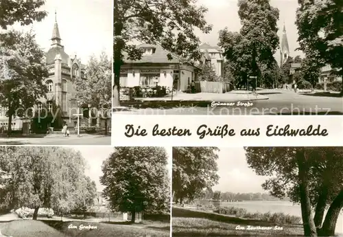 AK / Ansichtskarte Eichwalde Kirche Gruenauer Strasse Am Graben Am Zauthener See Eichwalde