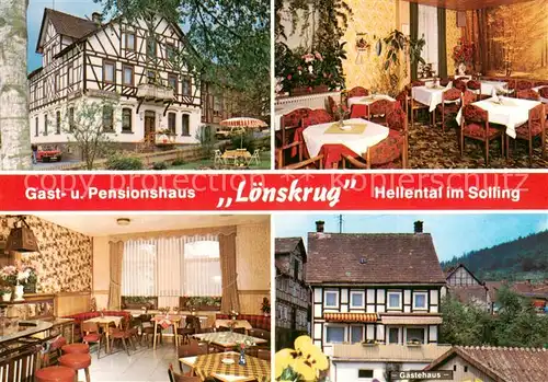 AK / Ansichtskarte 73833095 Hellental Gast und Pensionshaus Loenskrug Gastraeume Hellental