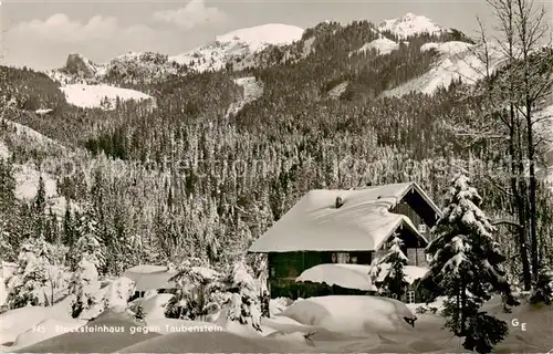 AK / Ansichtskarte 73833124 Blecksteinhaus_Spitzingsee mit Taubenstein Blecksteinhaus