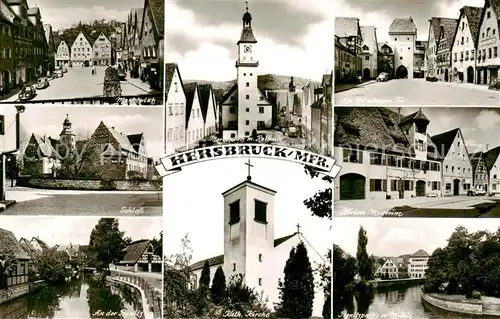 AK / Ansichtskarte 73833137 Hersbruck Marktplatz Schloss Rathaus Nuernberger Tor Hirten Museum Pegnitzpartie Kath Kirche Hersbruck