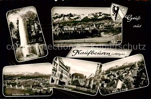 AK / Ansichtskarte 73833226 Kaufbeuren Jordananlage Kaufbeuren Ost Panorama Rathaus Stadtblick Kaufbeuren