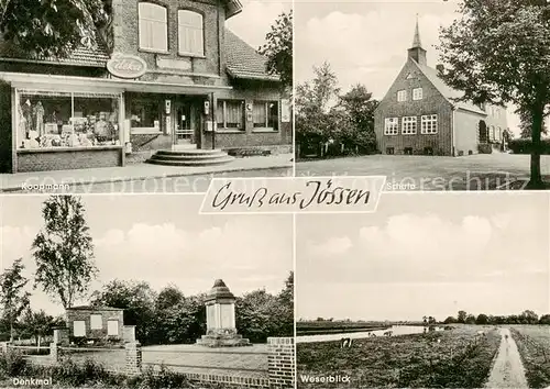 AK / Ansichtskarte Joessen_Weser Edeka Laden Schule Weserblick Denkmal Joessen Weser