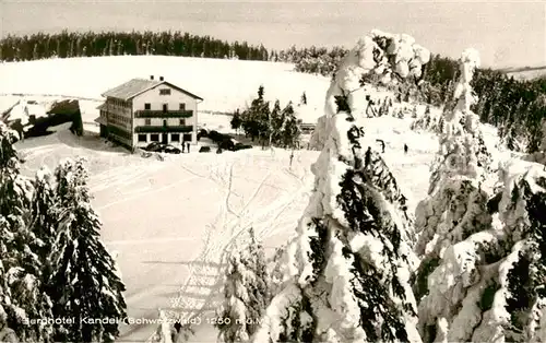 AK / Ansichtskarte Waldkirch_Breisgau Berghotel Kandel Winterpartie Waldkirch Breisgau