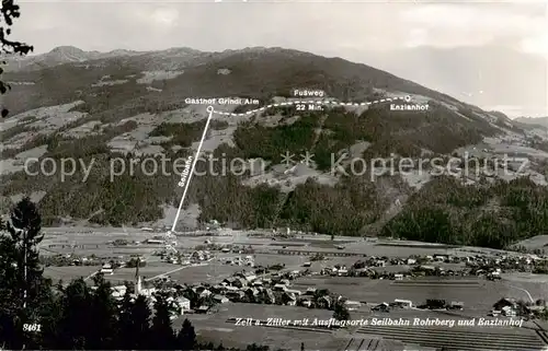 AK / Ansichtskarte Zell_Ziller_Tirol_AT mit Seilbahn Rohrberg und Enzianhof 