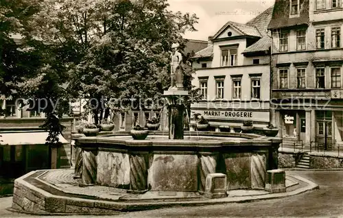 AK / Ansichtskarte Treseburg_Harz Gasthaus Weisser Hirsch Brunnen Treseburg Harz