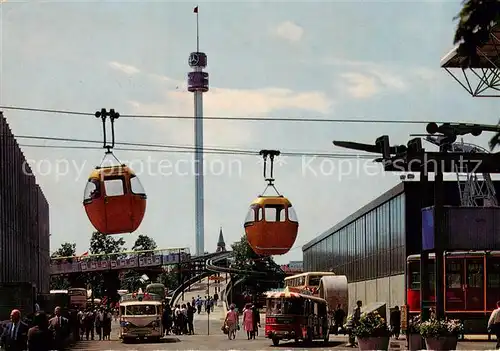 AK / Ansichtskarte Muenchen IVA Aussichtsturm mit Einschienen und Gondelbahn Muenchen