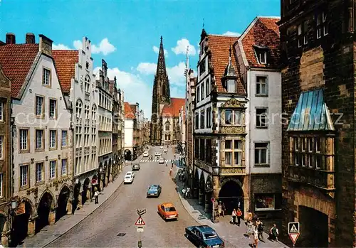 AK / Ansichtskarte Muenster_Westfalen Prinzipalmarkt und Lambertikirche Muenster_Westfalen