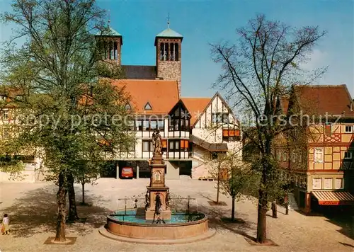 AK / Ansichtskarte Bensheim_Bergstrasse Stadtkirche Haus am Markt Marktbrunnen St Georg Bensheim_Bergstrasse