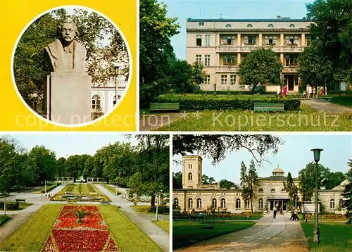 AK / Ansichtskarte Inowroclaw_PL Pomnik Zygmunta Wilkonskiego zalozycliela uzdrowiska Sanatorium I Dywan kwiatowy Zaklad Przyrodoleczniczy I i Dyrekcja Uzdrowiska 