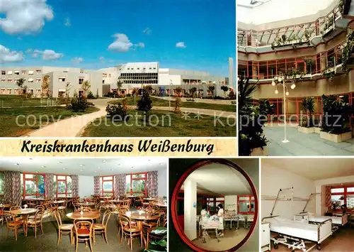 AK / Ansichtskarte Weissenburg__Bayern Kreiskrankenhaus Innenhof Cafeteria Babystation Krankenzimmer 