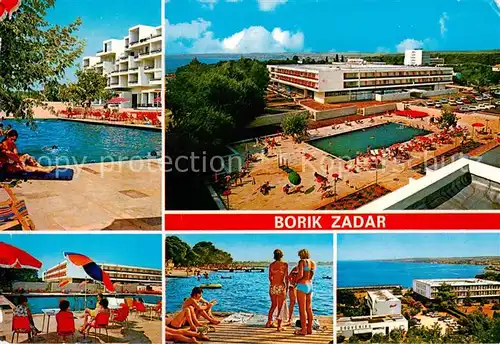 AK / Ansichtskarte 73834579 Borik_Zadar_Croatia Ferienanlage Hotel Swimming Pool Kuestenpanorama 