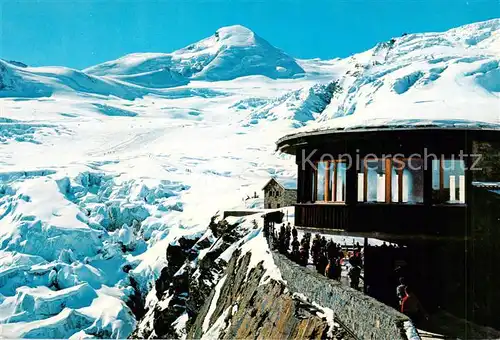 AK / Ansichtskarte Saas Fee_VS Restaurant und Berghaus Laengfluh Feegletscher und Allalinhorn 