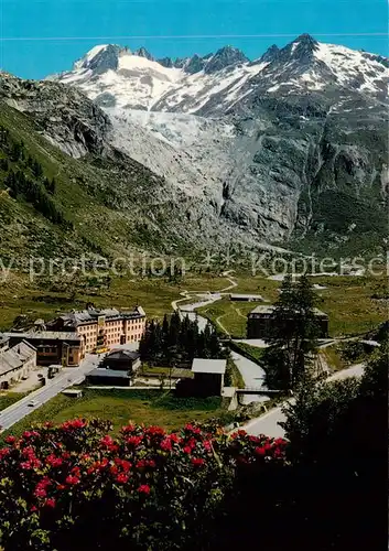 AK / Ansichtskarte Gletsch_1784m_VS mit dem Rhonegletscher und Galenstock 