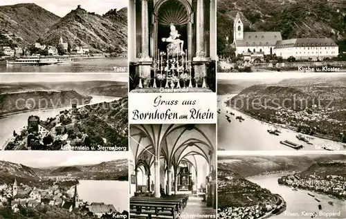 AK / Ansichtskarte Bornhofen_Kamp_Rhein Total Kirche und Kloster Gnadenbild Kirchen Inneres Liebenstein Sterrenberg Kamp Boppard 