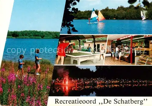 AK / Ansichtskarte 73834902 Sevenum_NL Recreatiecentrum De Schatberg Freibad Strand Tischtennis Verkaufsraum Surfer 