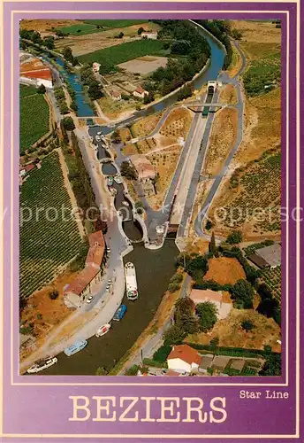 AK / Ansichtskarte Beziers_34 Vue aerienne sur les neuf ecluses a Fonserane 