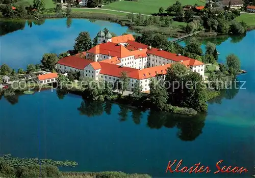 AK / Ansichtskarte Seeon_Klostersee Ehemaliges Inselkloster Seeon_Klostersee