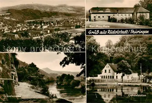 AK / Ansichtskarte 73835492 Rudolstadt Vollstedt Karl Marx Heim Saalepartie Gondelstation Rudolstadt