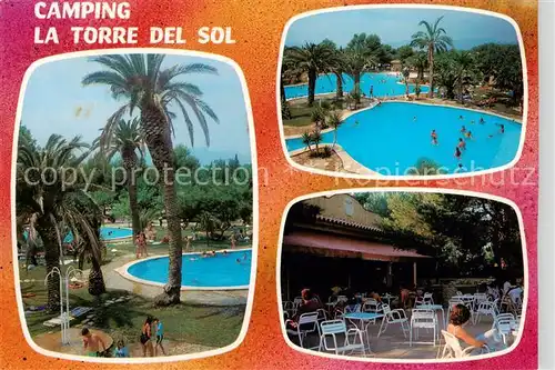 AK / Ansichtskarte Miami_Playa_Tarragona_ES Camping Caravaning Club La Torre del Sol Palmen Pool Terrasse 