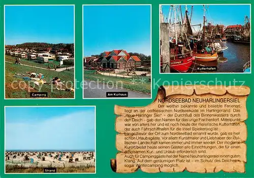 AK / Ansichtskarte 73836124 Neuharlingersiel Camping Kurhaus Kutterhafen Strand Historie Neuharlingersiel