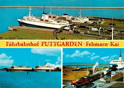 AK / Ansichtskarte 73836174 Puttgarden Fehmarn-Kai Faehren Luftbild Eisenbahn Puttgarden