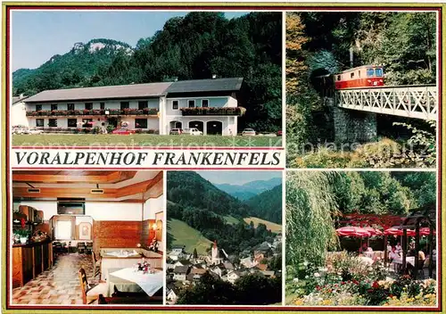 AK / Ansichtskarte Frankenfels Voralpenhof Frankenfels Mariazellerbahn Gaststube Terrasse Frankenfels