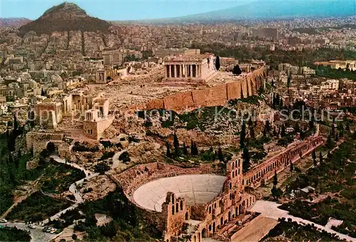 AK / Ansichtskarte Athen_Greece Fliegeraufnahme mit Akropolis 