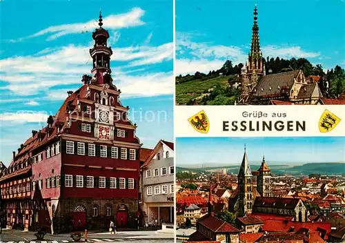 AK / Ansichtskarte Esslingen__Neckar Frauenkirche Stadtkirche Altes Rathaus 