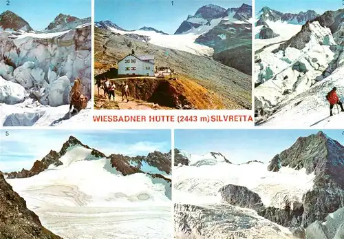 AK / Ansichtskarte Wiesbadnerhuette_Wiesbadener_Huette_Montafon_AT Gr und Kl Piz Buin Dreilaenderspitze mit Eisbruch Silvrettahorn Dreilaenderspitze 