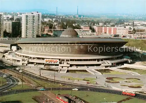 AK / Ansichtskarte Katowice_PL Fragment miasta na pierwszym planie Wojewodzka Hala Widowiskowo Sportowa 