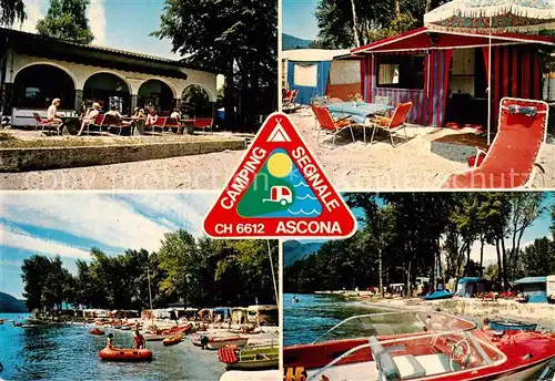 AK / Ansichtskarte Ascona_Lago_Maggiore_TI Camping Segnale Restaurant Strandpartien 