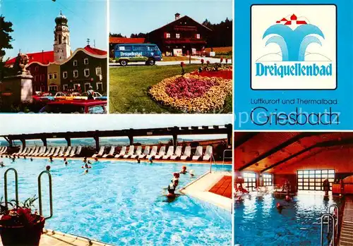 AK / Ansichtskarte 73837319 Griesbach_Rottal Dreiquellenbad Frei und Hallenbad Park Griesbach Rottal