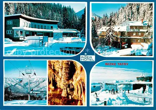 AK / Ansichtskarte Nizke_Tatry_Slovakia Samoobsluzna restauracia a Horsky hotel Sedackovy vyfah POMA Demanovska jaskyna Slobody Rotunda na Chopku 