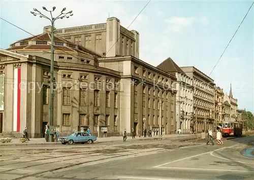 AK / Ansichtskarte 73838292 Katowice_PL Ulica Warszawska z lewej Teatr im Stanislawa Wyspianskiego 