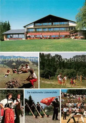 AK / Ansichtskarte  Wasen_Emmental_BE Hotel Restaurant Luederenalp Luederenchilbi Trachtenpaar Panorama Ringkaempfer Wasen_Emmental_BE