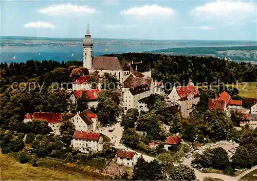 AK / Ansichtskarte 73838354 Kloster_Andechs am Ammersee Fliegeraufnahme Kloster_Andechs