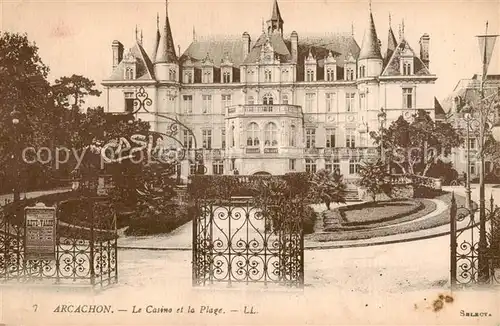 AK / Ansichtskarte  Arcachon_33_Gironde Le Casino et la Plage 