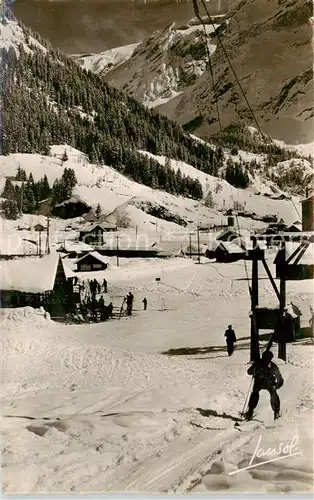 AK / Ansichtskarte Pralognan la Vanoise_73_Savoie Le depart du Teleski et la piste de Beauregard 