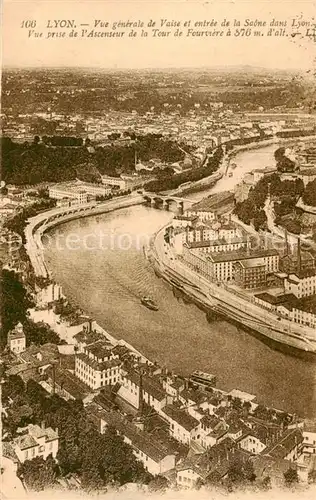 AK / Ansichtskarte  Lyon_69_Rhone Vue générale de Vaise la Saône vue prise de l Ascenceur de la Tour de Fourvière 