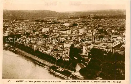 AK / Ansichtskarte  Vichy_03_Allier Les quais de l Allier Etablissement Thermal vue aerienne 