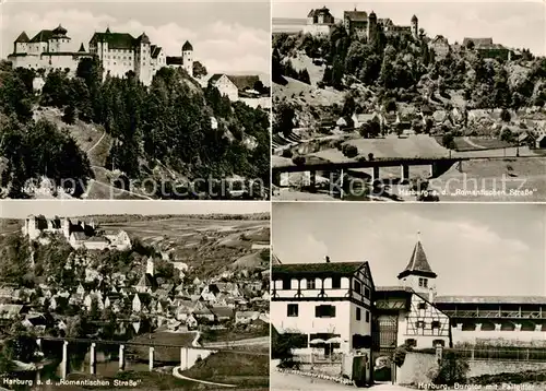 AK / Ansichtskarte Harburg_Schwaben Harburg Burg Romantische Strasse Burgtor mit Fallgitter Harburg Schwaben