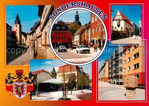 AK / Ansichtskarte Sondershausen_Thueringen Kirche Marktplatz Fussgaengerzone Sondershausen Thueringen