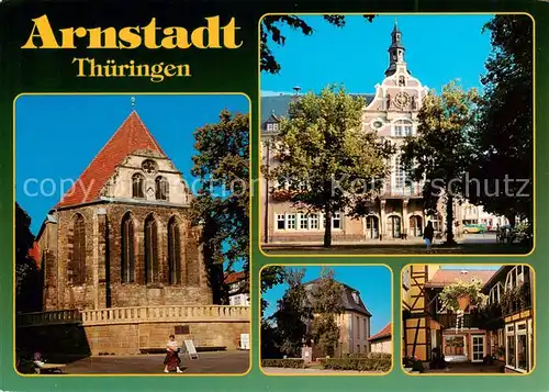 AK / Ansichtskarte Arnstadt_Ilm Bachkirche Rathaus Himmelfahrtskirche Zum Hut Arnstadt_Ilm