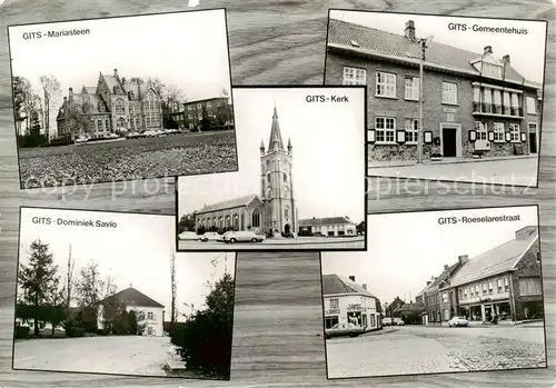 AK / Ansichtskarte 73839614 Gits_West-Vlaanderen_Belgie Mariasteen Kerk Gemeentehuis Dominiek Savio Roeselarestraat 