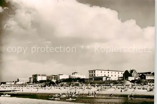 AK / Ansichtskarte 73839678 Wangerooge_Wangeroog_Nordseebad Strandpartie Hotels 