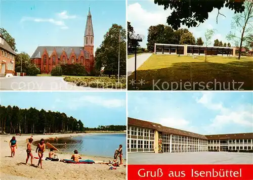 AK / Ansichtskarte 73839766 Isenbuettel Kirche Hallen Strandpartie Isenbuettel