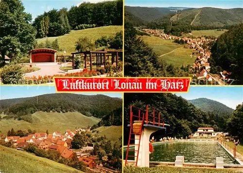 AK / Ansichtskarte Lonau Panorama Konzertpavillon Freibad Lonau